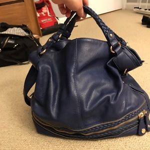 Blue leather bag!